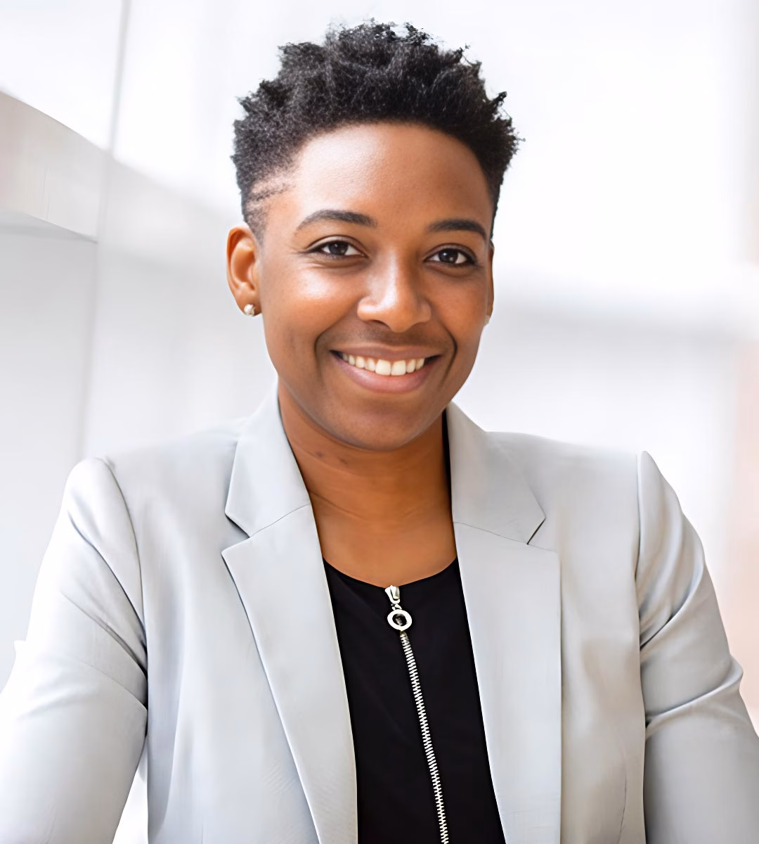 Woman with Short Hair Smiling Woman with Short Hair Smiling